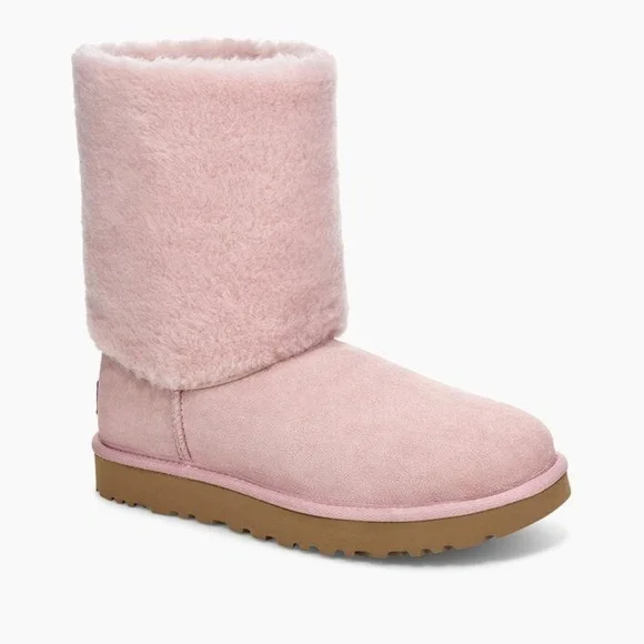 UGG WATER RESISTANT SHEARLING CUFF SUEDE BOOTS NEW - Picture 1 of 8